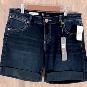 NWT Kut from the Kloth Blue Boyfriend Jean Shorts with Rolled Hem